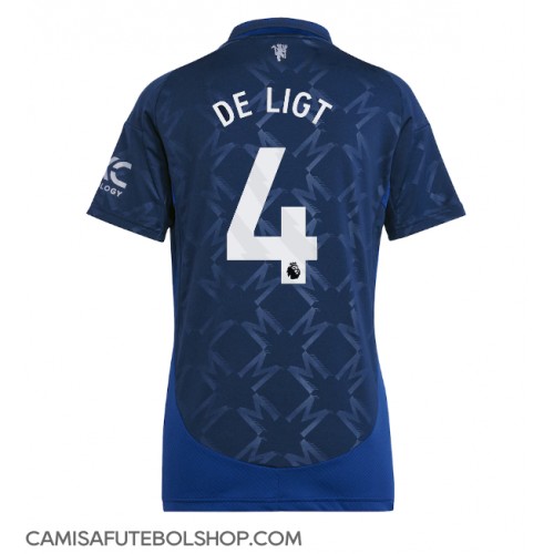 Camisa de time de futebol Manchester United Matthijs de Ligt #4 Replicas 2º Equipamento Feminina 2024-25 Manga Curta